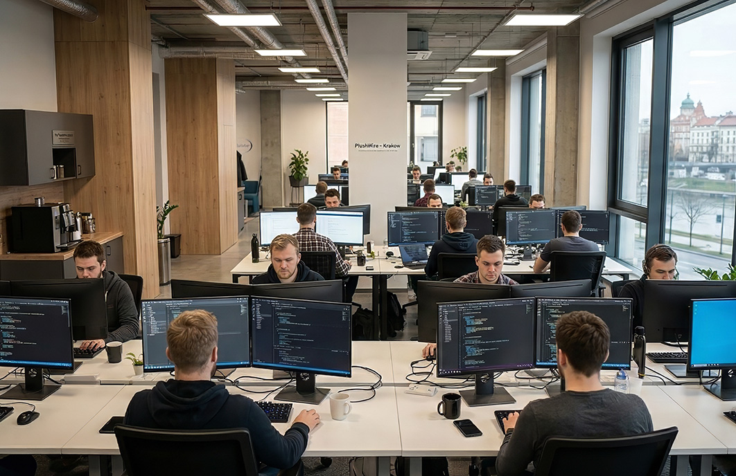 PlushWire development team in Krakow office